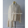 Mão Malha Natural Cor Branca Mink Fur Shawl